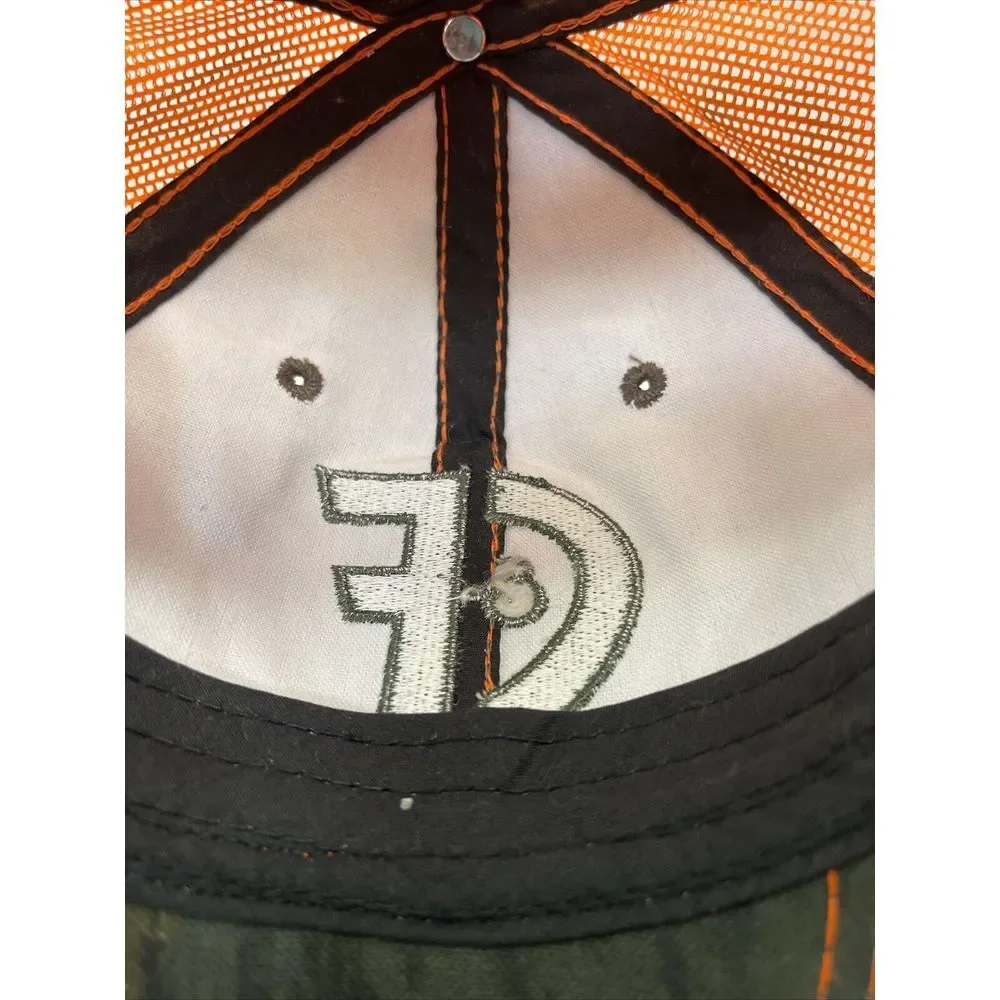 Cap Hat Camo Neon Orange Mesh C&F(bank) Embroidered Adjustable‎